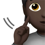 Deaf Person Dark Skin Tone Apple Emoji