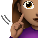 Deaf Woman Medium Skin Tone Apple Emoji
