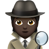 detective: dark skin tone Apple Emoji