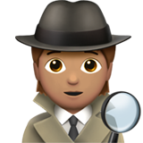 detective: medium skin tone Apple Emoji