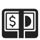 Banknote with Dollar Sign High Contrast