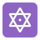 Six Pointed Star with Middle Dot Flat