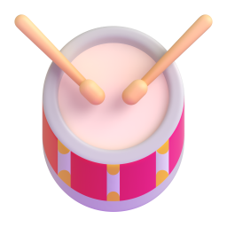 Drum with Drumsticks 3D