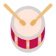 Drum with Drumsticks Flat