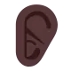 ear: dark skin tone Flat