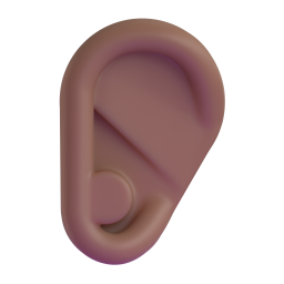 ear: medium-dark skin tone 3D