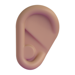 ear: medium skin tone 3D