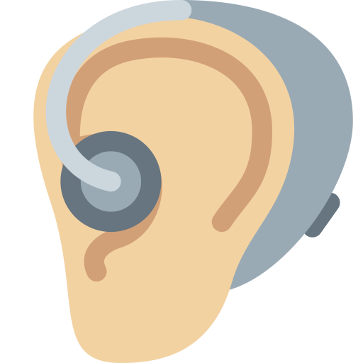 Ear With Hearing Aid Medium Light Skin Tone