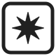 Eight Pointed Black Star High Contrast