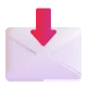 Envelope with Downwards Arrow Above Color