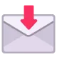 Envelope with Downwards Arrow Above Flat