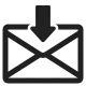 Envelope with Downwards Arrow Above High Contrast