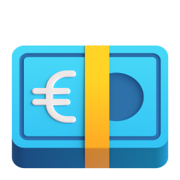 Banknote with Euro Sign 3D
