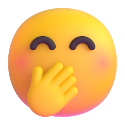 Smiling Face with Smiling Eyes and Hand Covering Mouth 3D