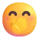 Smiling Face with Smiling Eyes and Hand Covering Mouth Color