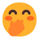 Smiling Face with Smiling Eyes and Hand Covering Mouth Flat
