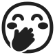 Smiling Face with Smiling Eyes and Hand Covering Mouth High Contrast