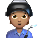 Factory Worker Medium Skin Tone Apple Emoji
