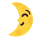 First Quarter Moon with Face Flat