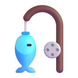 Fishing Pole and Fish 3D