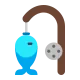 Fishing Pole and Fish Flat