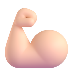 flexed biceps: light skin tone 3D