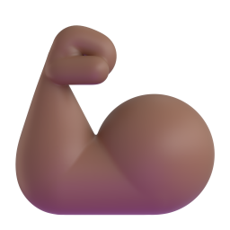 flexed biceps: medium-dark skin tone 3D