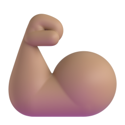 flexed biceps: medium skin tone 3D
