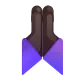 folded hands: dark skin tone Color