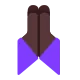 folded hands: dark skin tone Flat