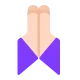 folded hands: light skin tone Flat