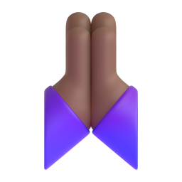 folded hands: medium-dark skin tone 3D