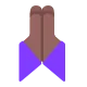 folded hands: medium-dark skin tone Flat