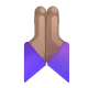 folded hands: medium skin tone Color