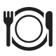 Fork and Knife with Plate High Contrast