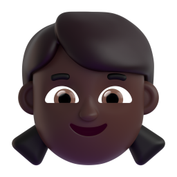 girl: dark skin tone 3D