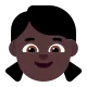 girl: dark skin tone Flat