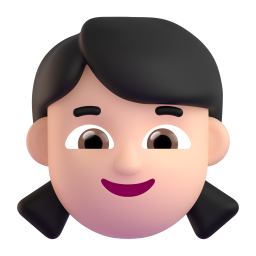 girl: medium-light skin tone 3D