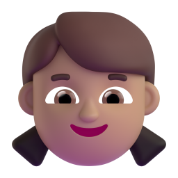 girl: medium skin tone 3D