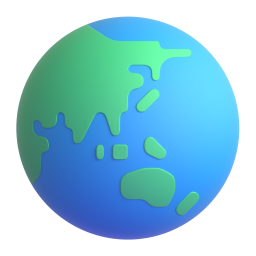 Earth Globe Asia-Australia 3D