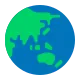 Earth Globe Asia-Australia Flat