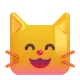 Grinning Cat Face with Smiling Eyes Color