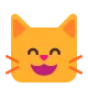 Grinning Cat Face with Smiling Eyes Flat