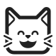 Grinning Cat Face with Smiling Eyes High Contrast