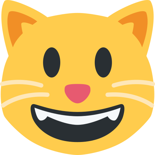 Smiling Cat Face with Open Mouth