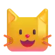 Smiling Cat Face with Open Mouth Color