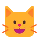 Smiling Cat Face with Open Mouth Flat