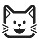Smiling Cat Face with Open Mouth High Contrast