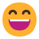 Smiling Face with Open Mouth and Smiling Eyes Flat