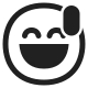 Smiling Face with Open Mouth and Cold Sweat High Contrast